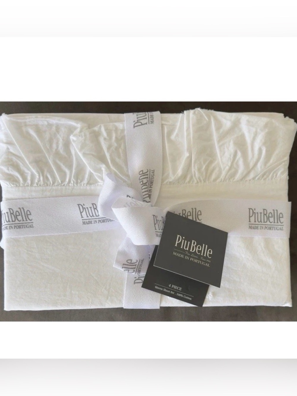 Piubelle Piu Belle Queen Sheet 4pc Set Ruffled Shabby Chic Luxury Bedding New